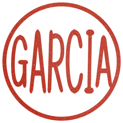 Sample impression: GARCIA in alphabet