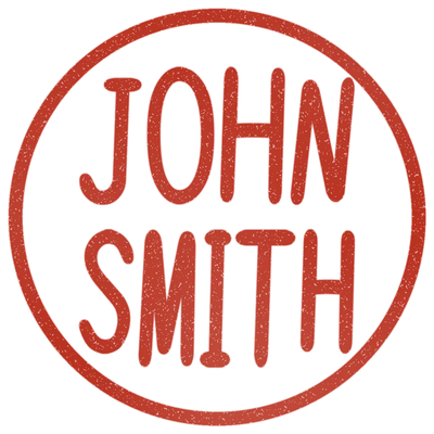 Sample impression: JOHN / SMITH in alphabet