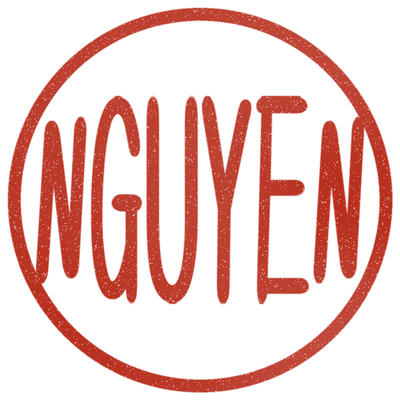 Sample impression: NGUYEN in alphabet
