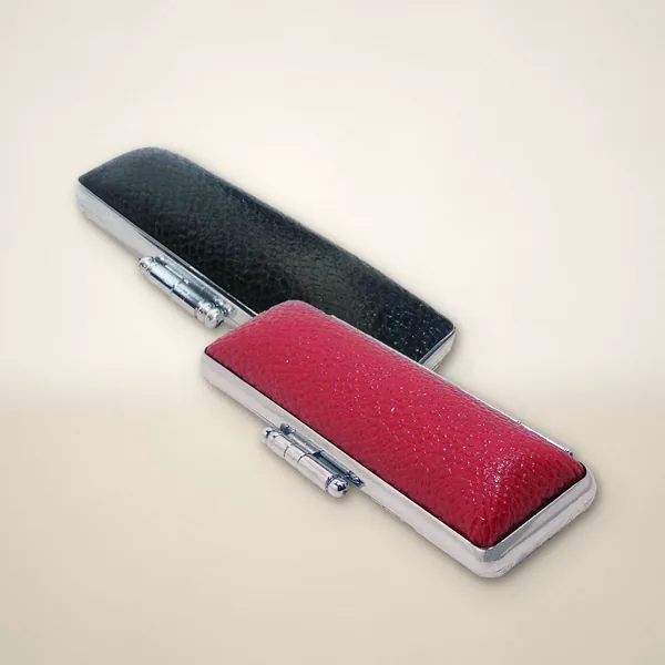 Black and red leather cases